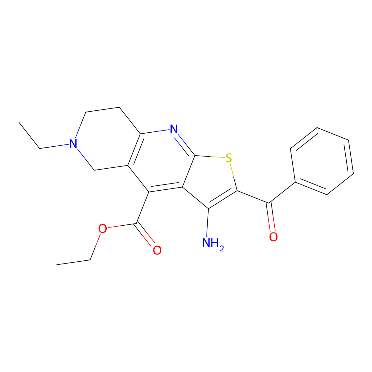 Ethyl 3-amino-2-benzoyl-6-ethyl-5,6,7,8-tetrahydrothieno[2,3-b][1,6]naphthyridine-4-carboxylate molecular structure, CAS 340817-48-3