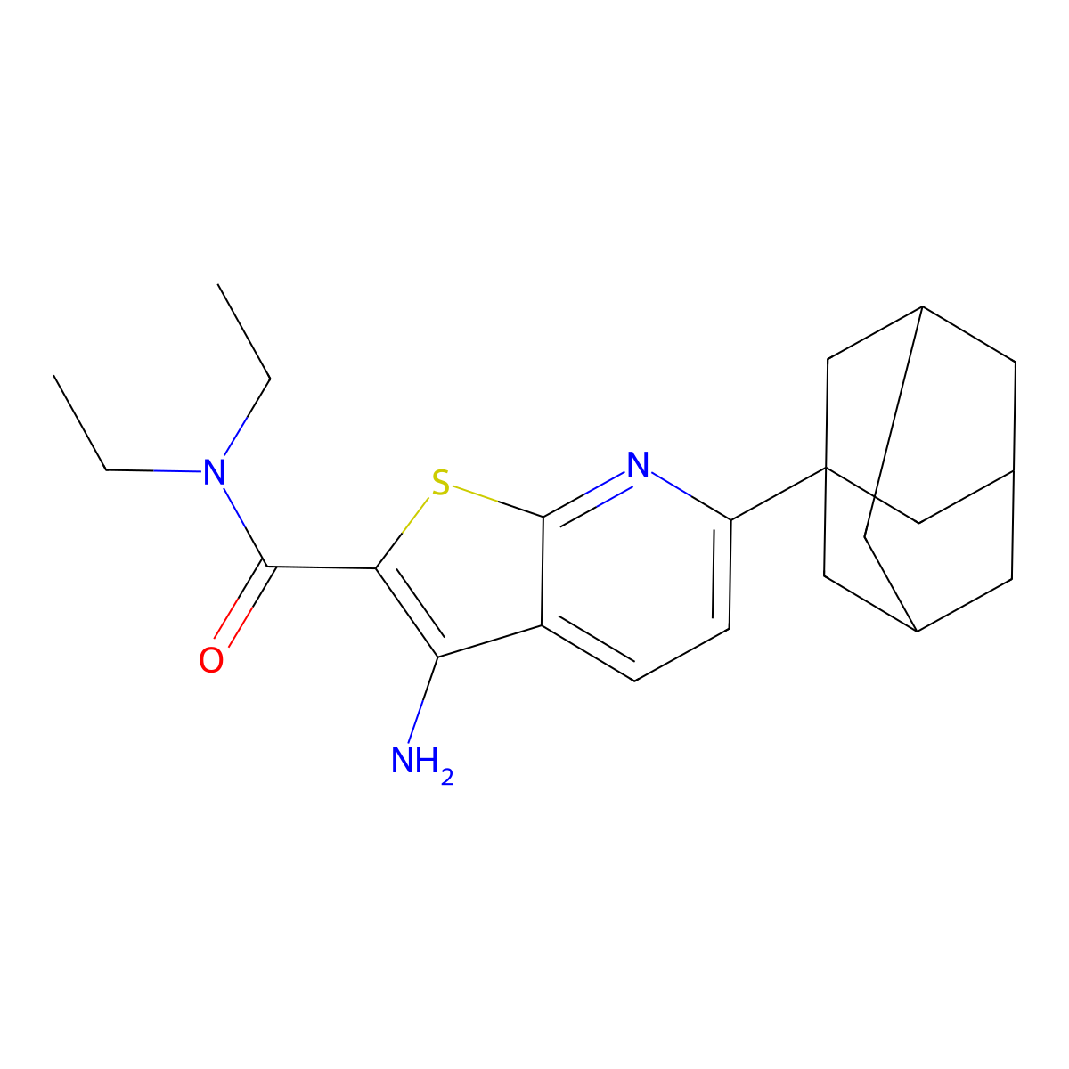 6-(1-adamantyl)-3-amino-N,N-diethylthieno[2,3-b]pyridine-2-carboxamide molecular structure, CAS 340817-83-6