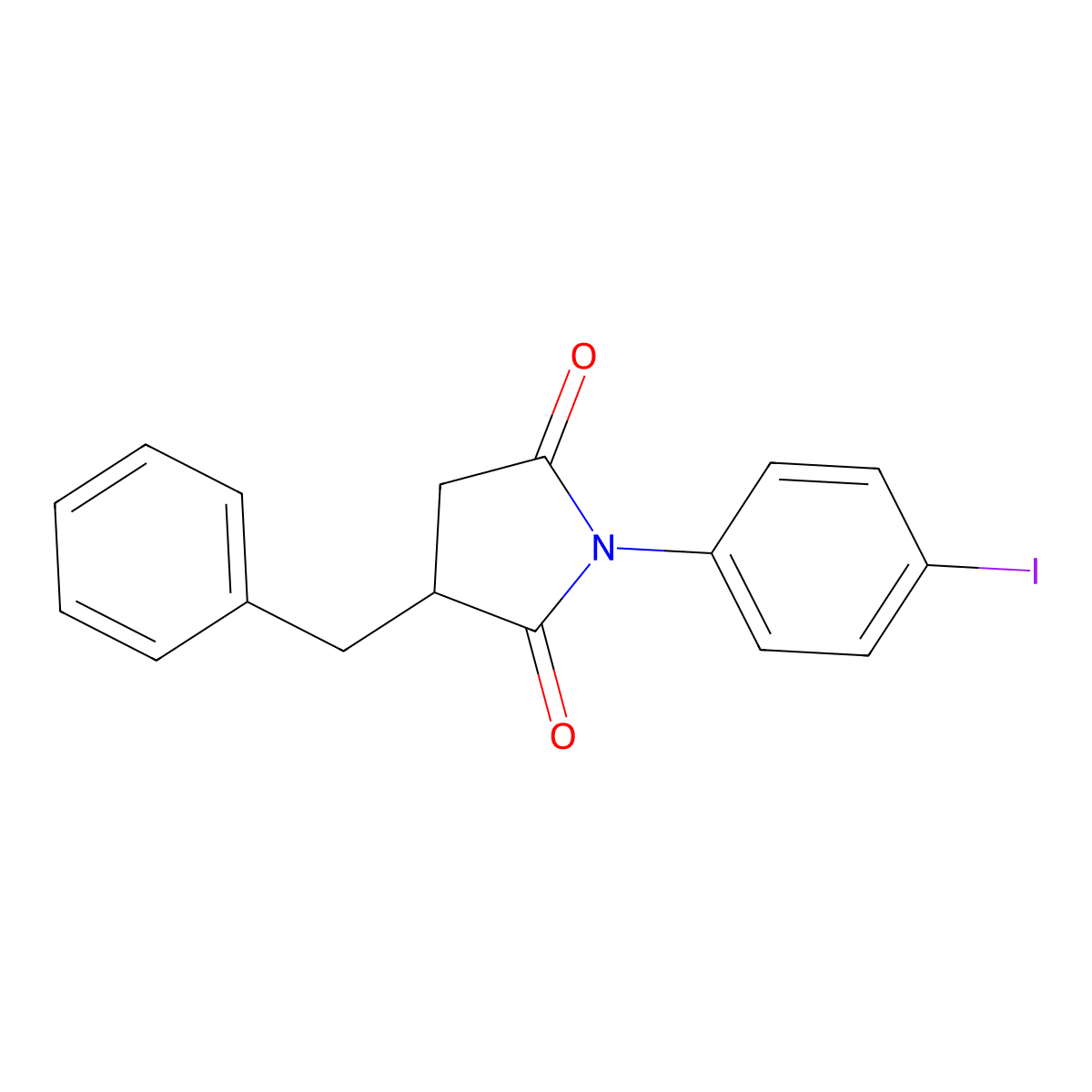 3-Benzyl-1-(4-iodophenyl)pyrrolidine-2,5-dione molecular structure, CAS 340818-62-4