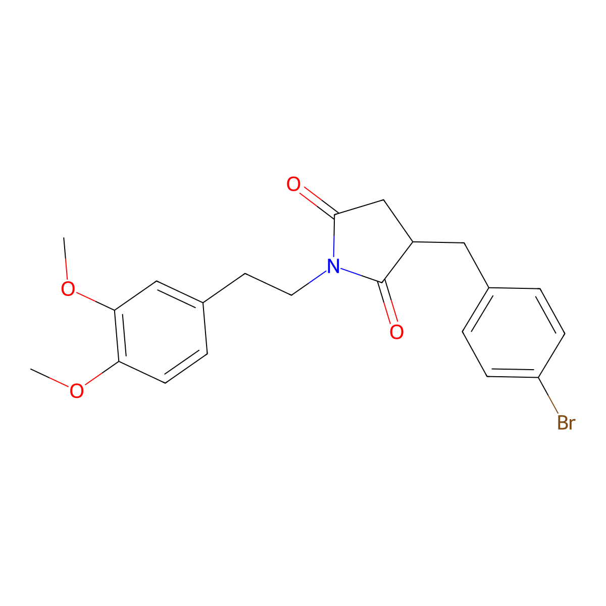 3-[(4-Bromophenyl)methyl]-1-[2-(3,4-dimethoxyphenyl)ethyl]pyrrolidine-2,5-dione molecular structure, CAS 340818-67-9