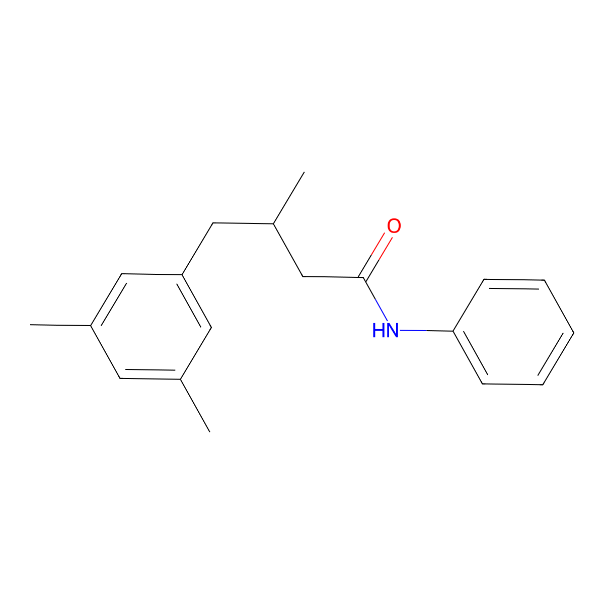4-(3,5-dimethylphenyl)-3-methyl-N-phenylbutanamide molecular structure, CAS 340818-84-0