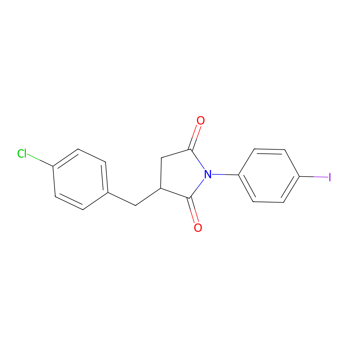 3-(4-Chlorobenzyl)-1-(4-iodophenyl)pyrrolidine-2,5-dione molecular structure, CAS 340818-91-9