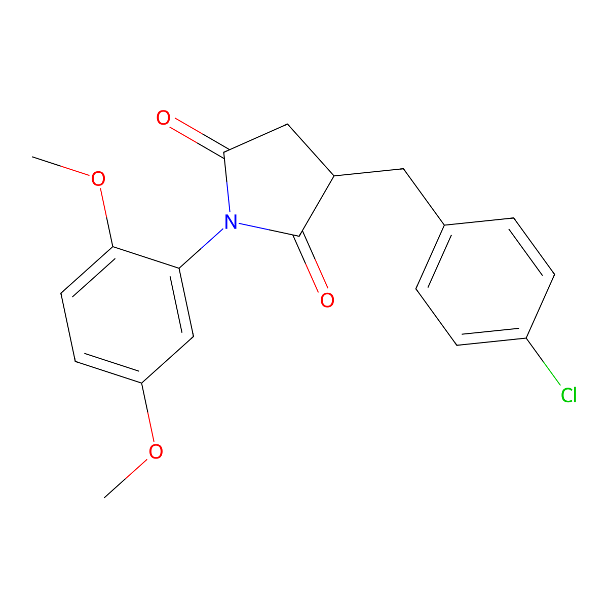 3-[(4-Chlorophenyl)methyl]-1-(2,5-dimethoxyphenyl)pyrrolidine-2,5-dione molecular structure, CAS 340818-93-1