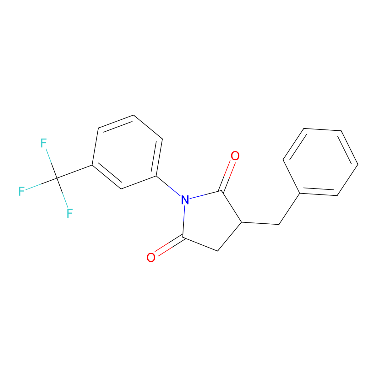 3-Benzyl-1-[3-(trifluoromethyl)phenyl]pyrrolidine-2,5-dione molecular structure, CAS 340819-09-2