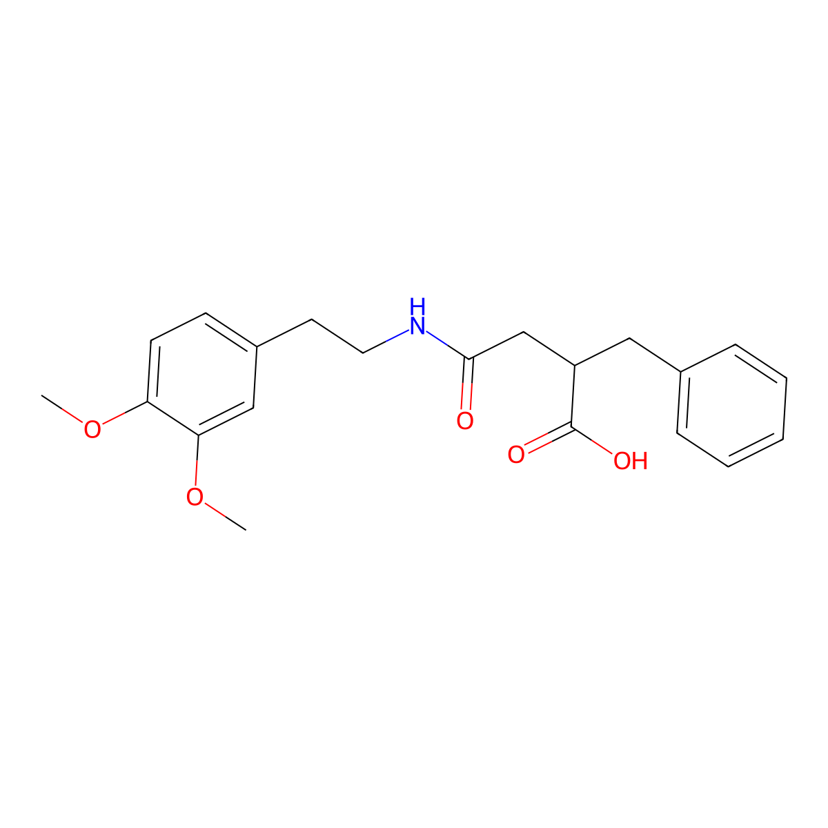 2-Benzyl-4-{[2-(3,4-dimethoxyphenyl)ethyl]amino}-4-oxobutanoic acid molecular structure, CAS 340819-14-9
