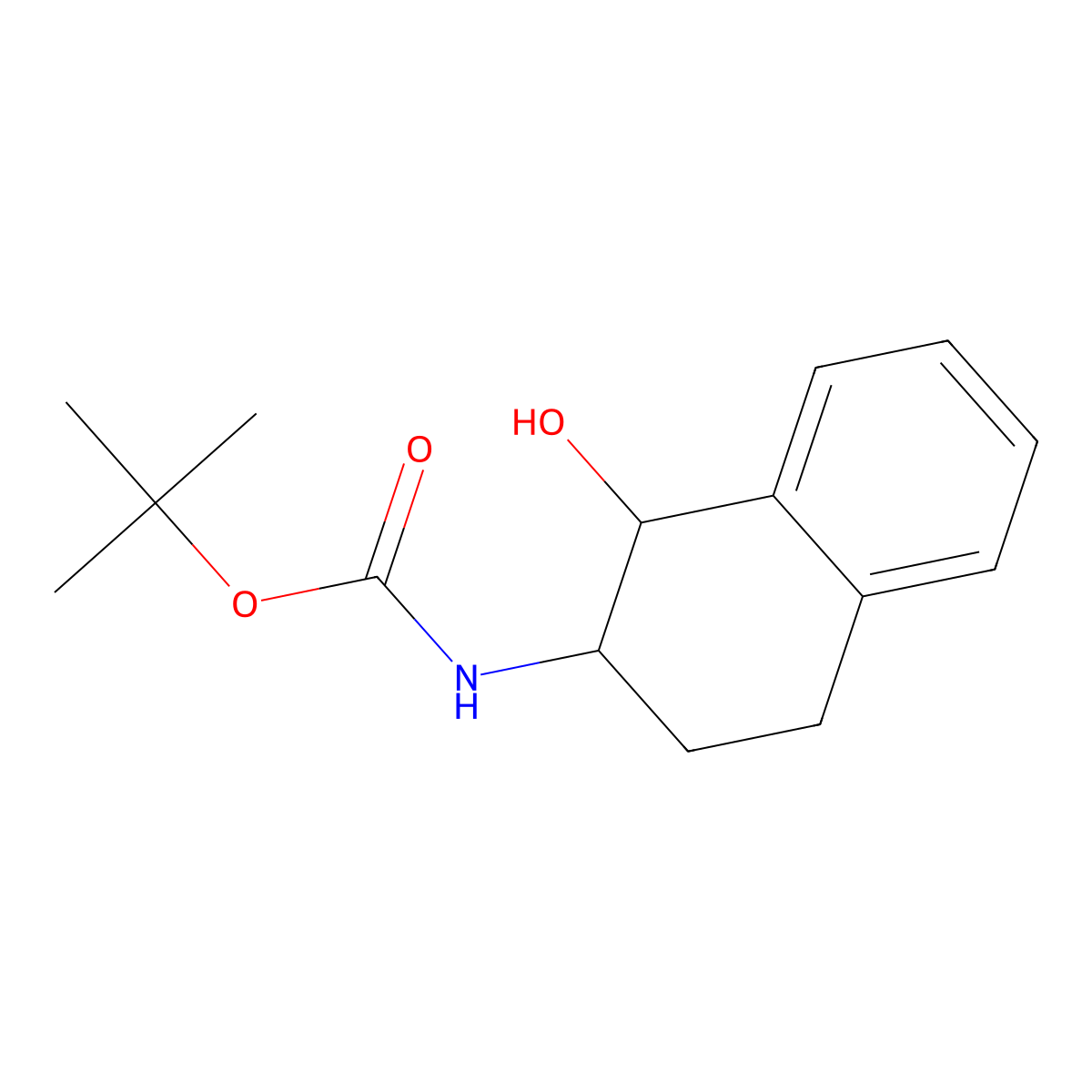 Tert-butyl N-[(1R,2R)-1-hydroxy-1,2,3,4-tetrahydronaphthalen-2-YL]carbamate molecular structure, CAS 340824-90-0
