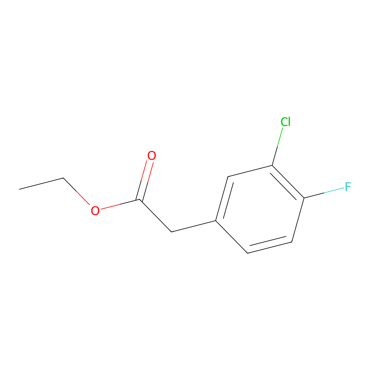 Ethyl 2-(3-chloro-4-fluorophenyl)acetate molecular structure, CAS 340825-20-9