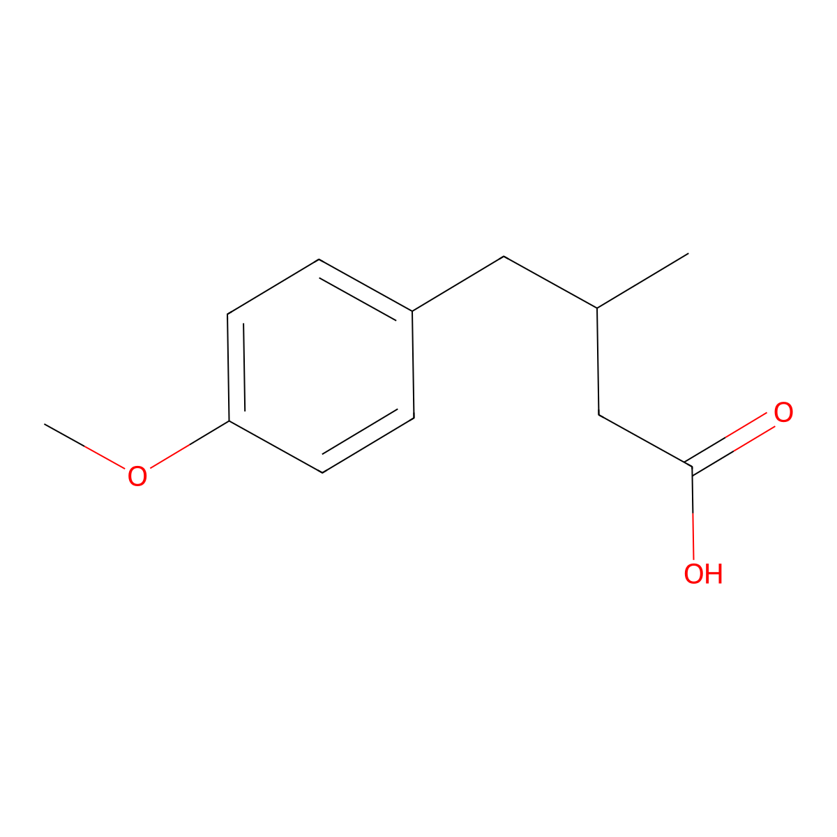 4-(4-Methoxyphenyl)-3-methylbutanoic acid molecular structure, CAS 340825-90-3