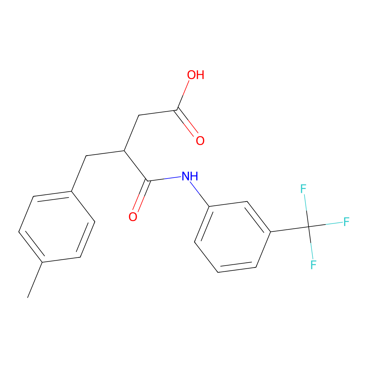 3-(4-Methylbenzyl)-4-oxo-4-[3-(trifluoromethyl)anilino]butanoic acid molecular structure, CAS 340826-17-7