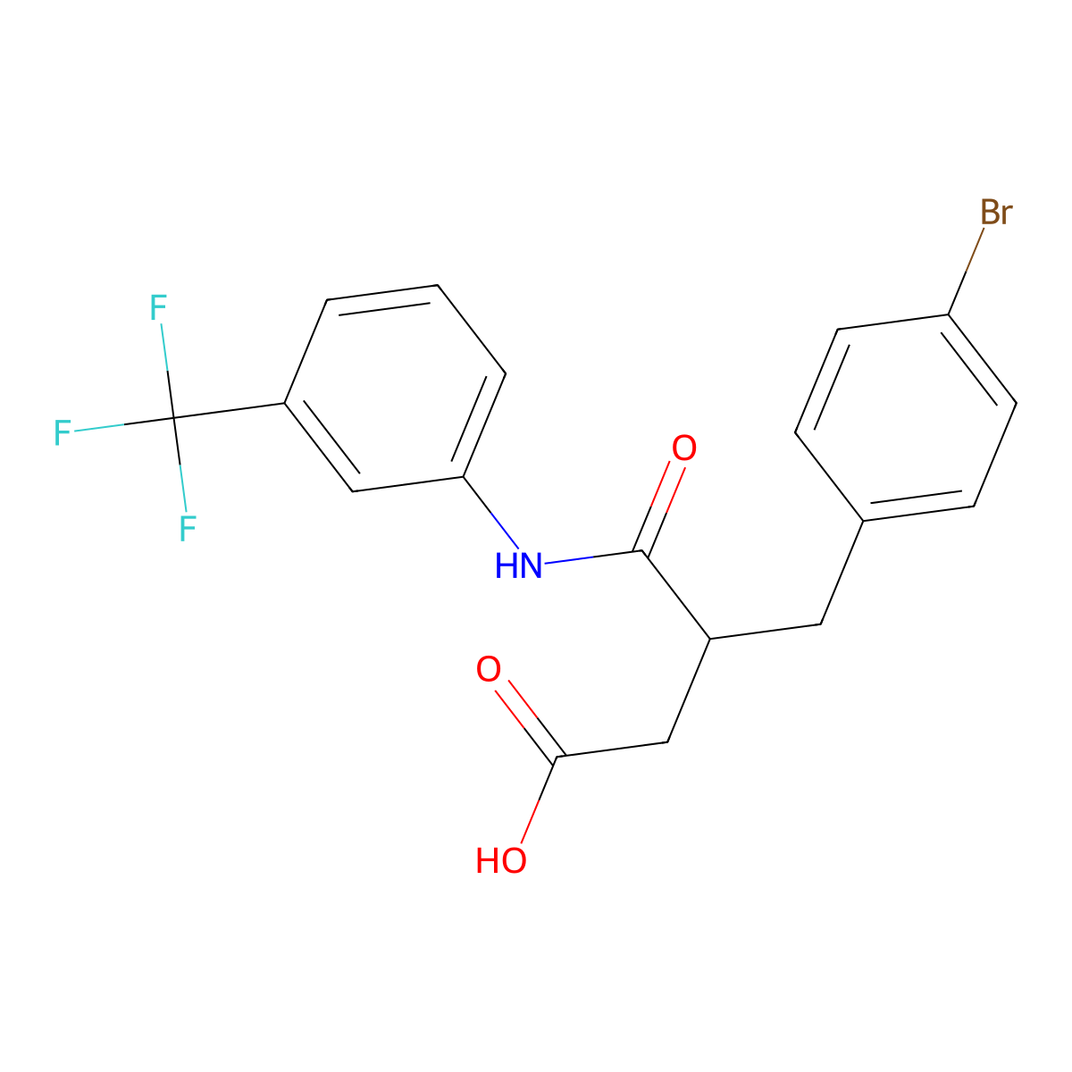 4-(4-bromophenyl)-3-{N-[3-(trifluoromethyl)phenyl]carbamoyl}butanoic acid molecular structure, CAS 340826-37-1