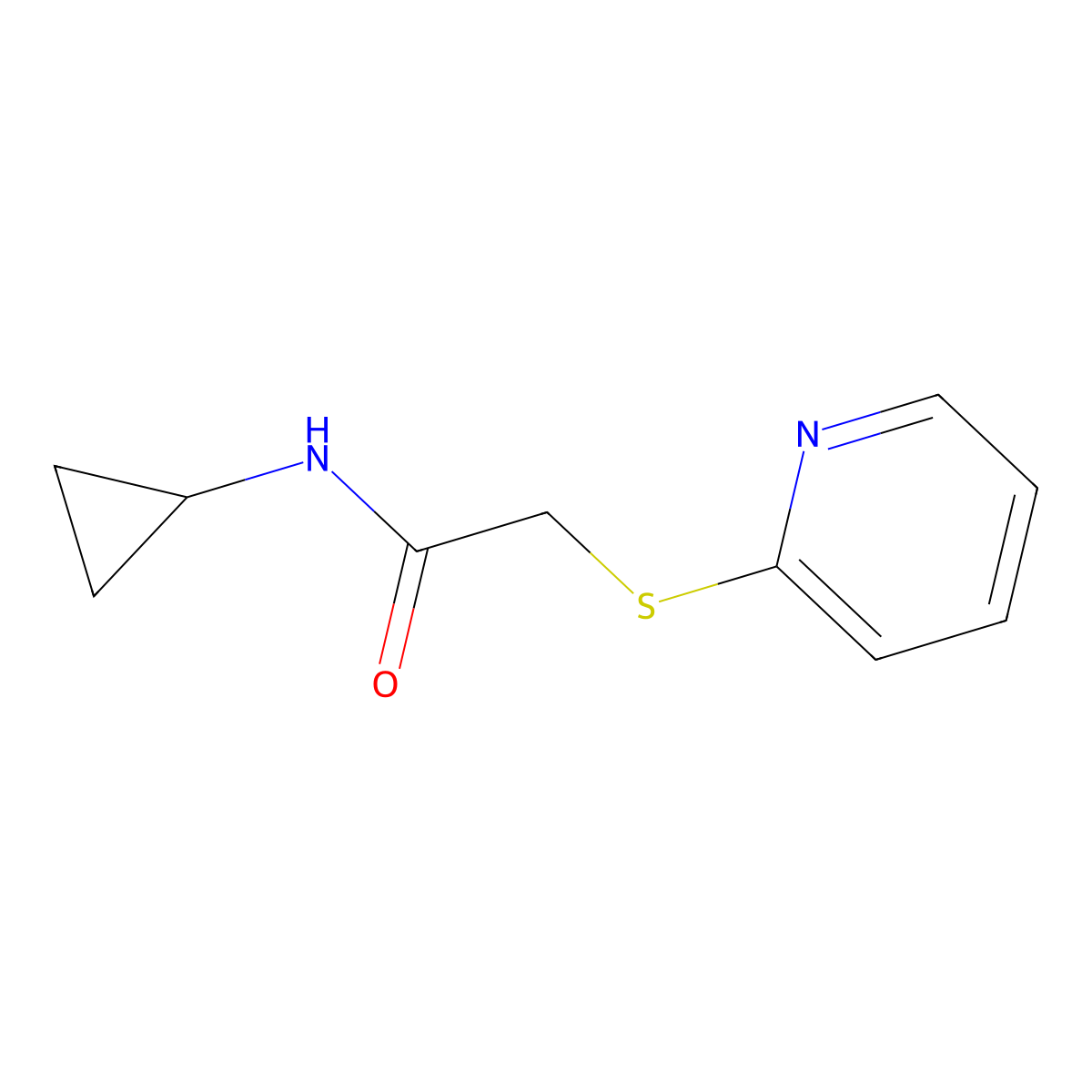 N-cyclopropyl-2-pyridin-2-ylsulfanylacetamide molecular structure, CAS 340827-61-4