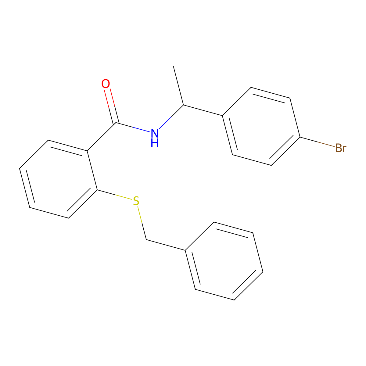 2-benzylsulfanyl-N-[1-(4-bromophenyl)ethyl]benzamide molecular structure, CAS 340827-90-9