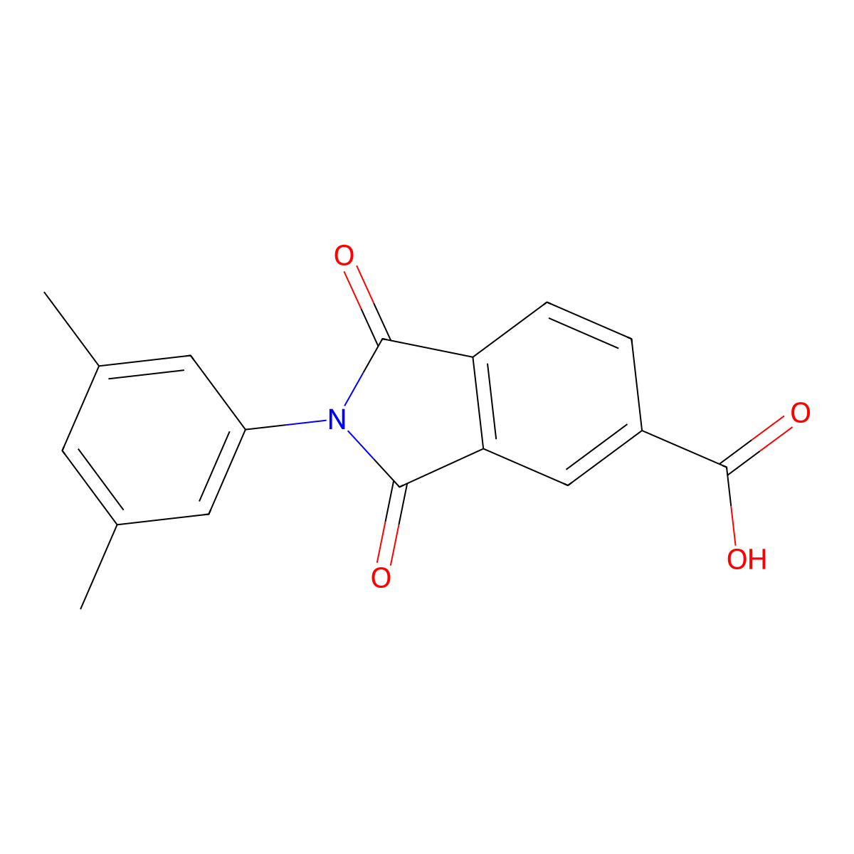 2-(3,5-Dimethylphenyl)-1,3-dioxoisoindoline-5-carboxylic acid molecular structure, CAS 340828-06-0