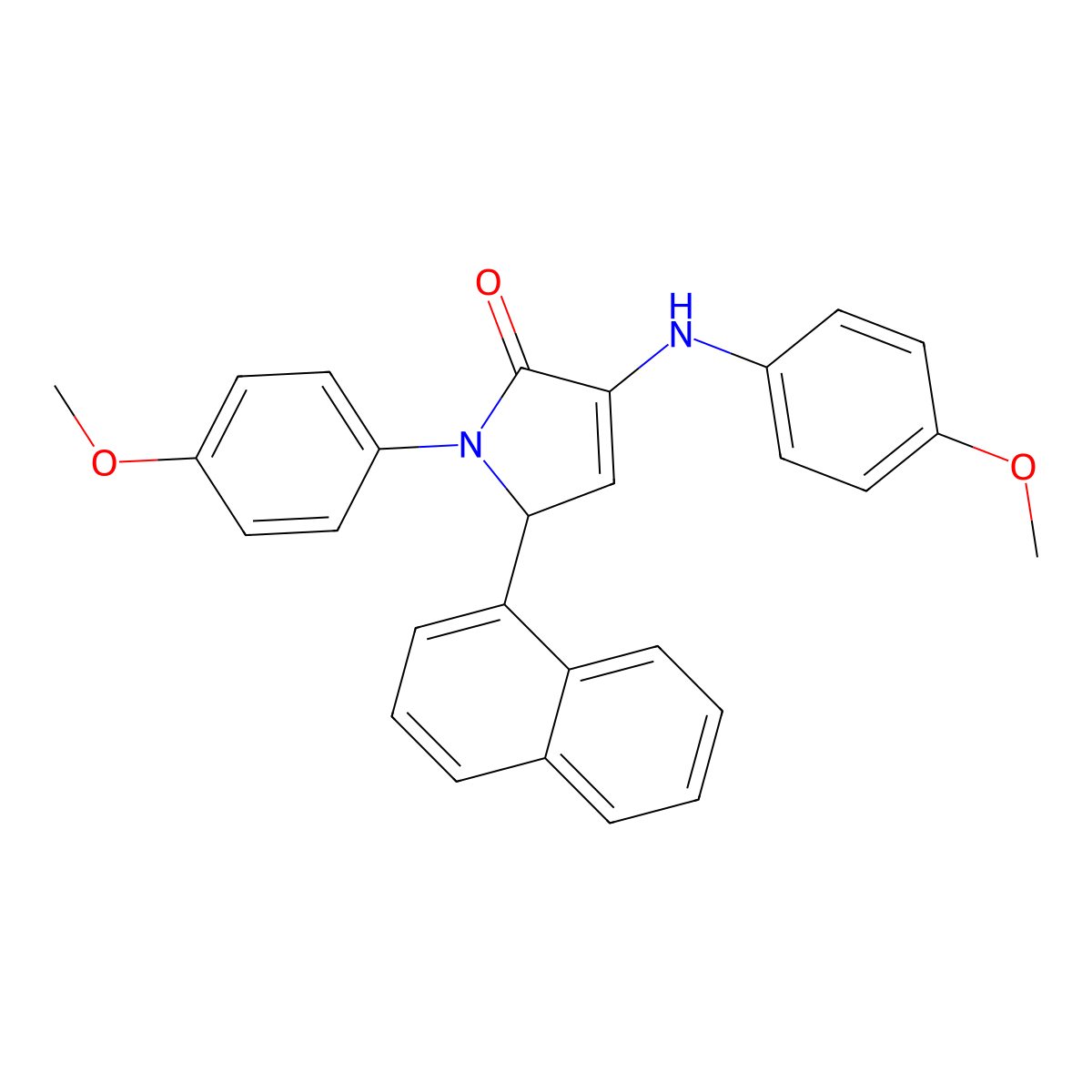 4-(4-methoxyanilino)-1-(4-methoxyphenyl)-2-naphthalen-1-yl-2H-pyrrol-5-one molecular structure, CAS 340828-13-9
