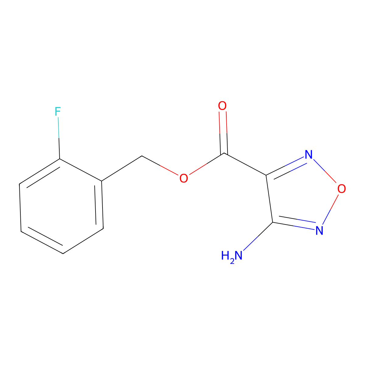 2-Fluorobenzyl 4-amino-1,2,5-oxadiazole-3-carboxylate molecular structure, CAS 340828-48-0