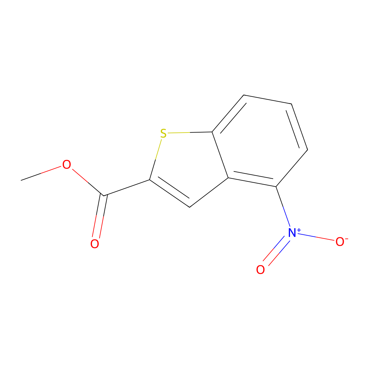 Methyl 4-nitrobenzo[b]thiophene-2-carboxylate molecular structure, CAS 34084-87-2