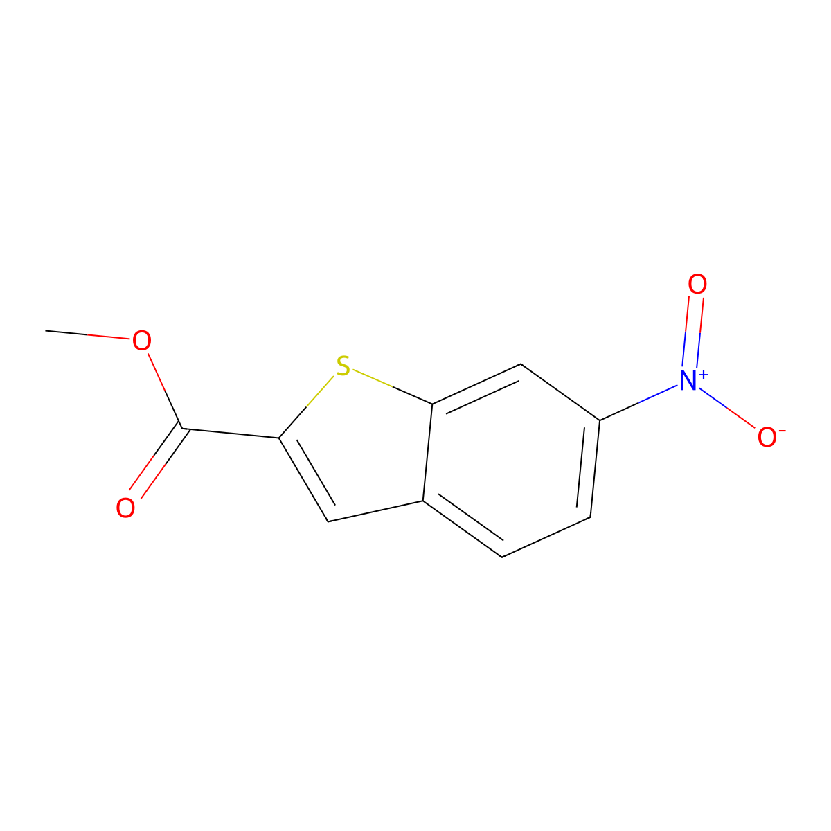 Methyl 6-nitro-1-benzothiophene-2-carboxylate molecular structure, CAS 34084-88-3