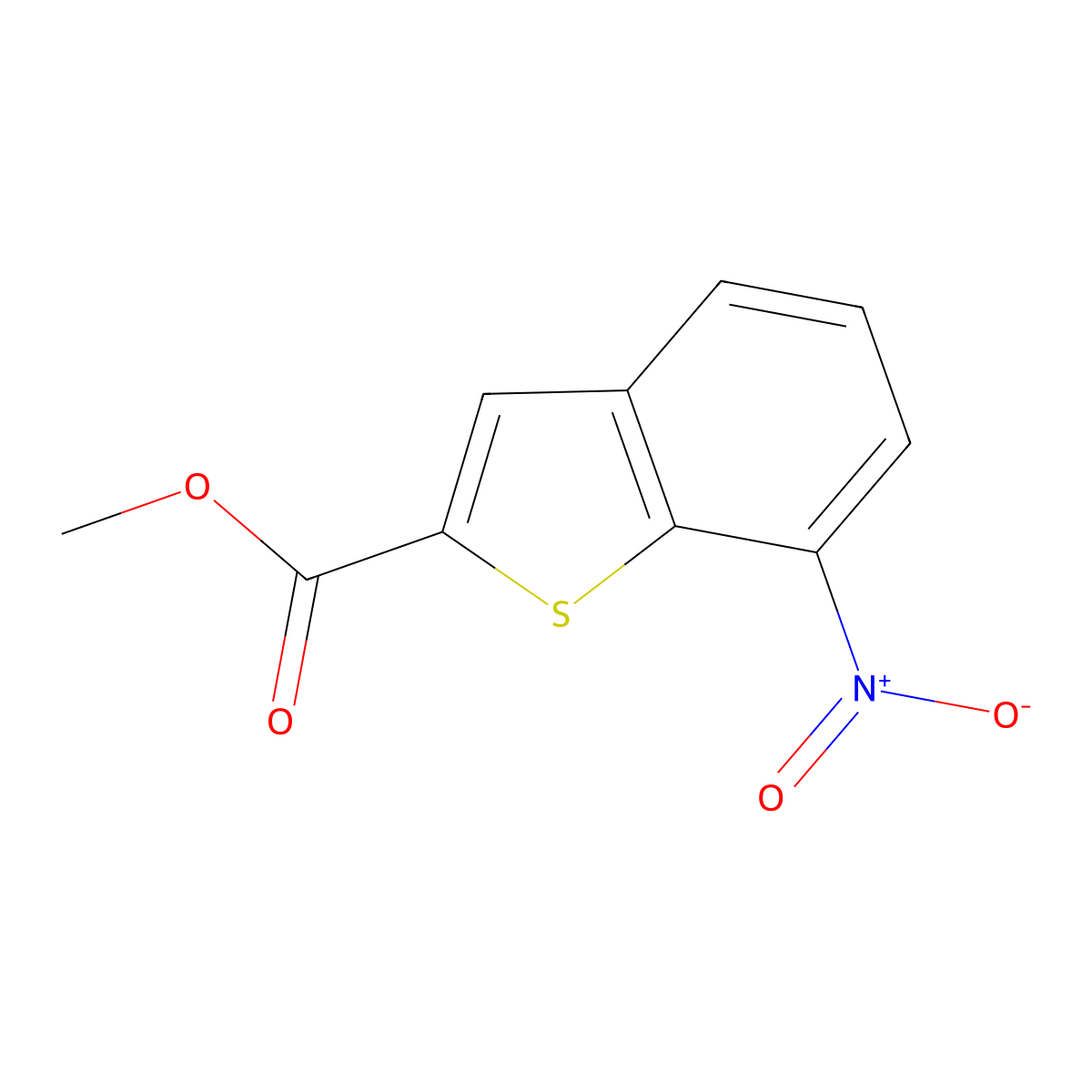 Methyl 7-nitrobenzo[b]thiophene-2-carboxylate molecular structure, CAS 34084-89-4