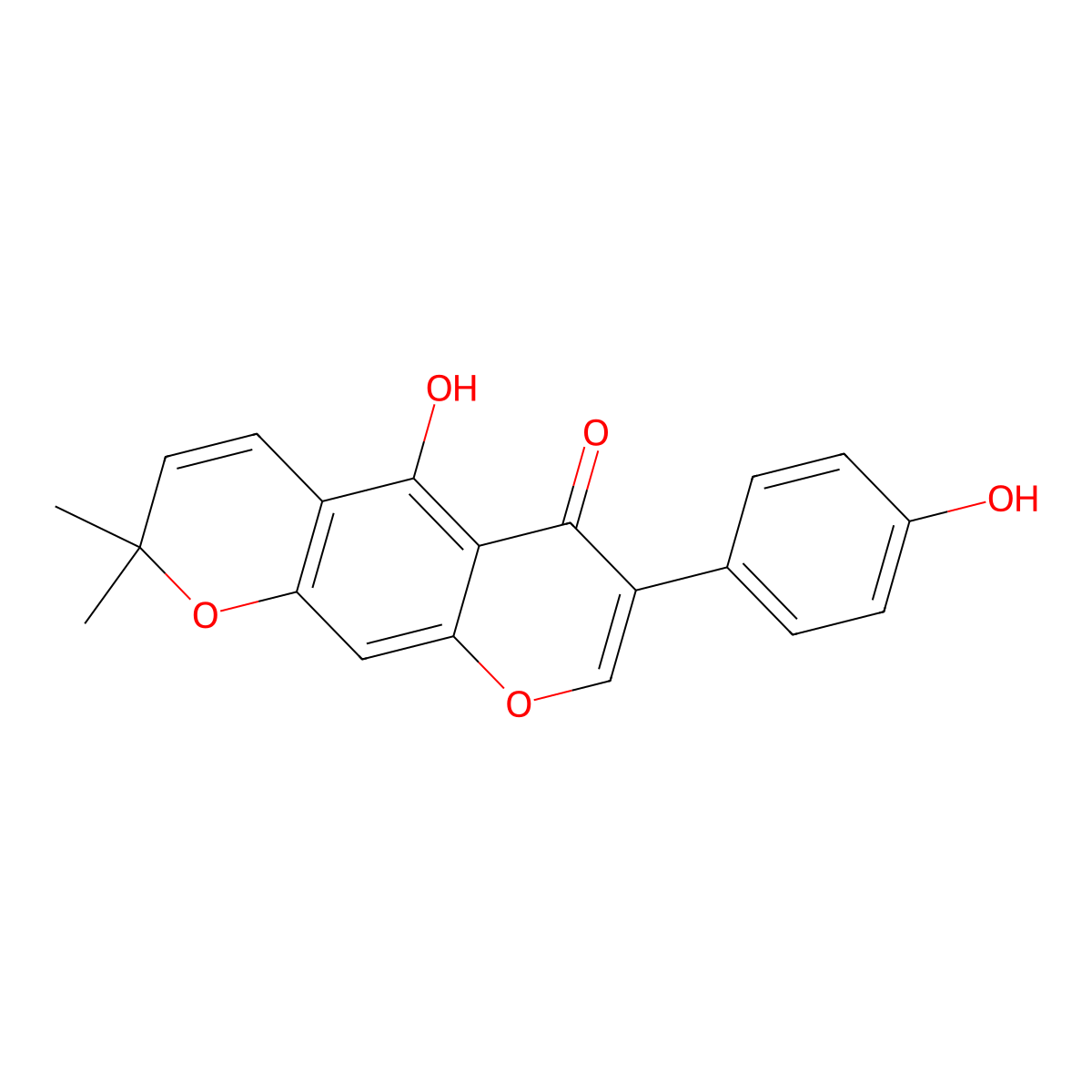 Alpinumisoflavone molecular structure, CAS 34086-50-5