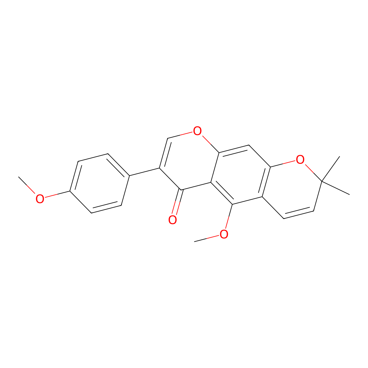 Alpinumisoflavone dimethyl ether molecular structure, CAS 34086-56-1