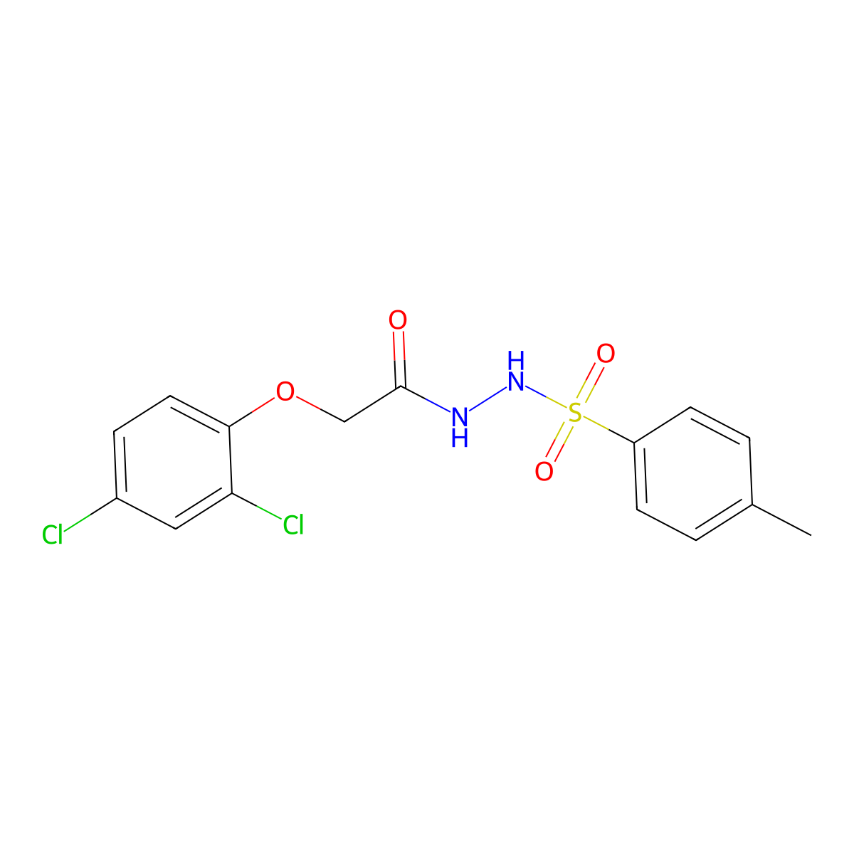 2-(2,4-dichlorophenoxy)-N'-(4-methylbenzenesulfonyl)acetohydrazide molecular structure, CAS 34088-36-3