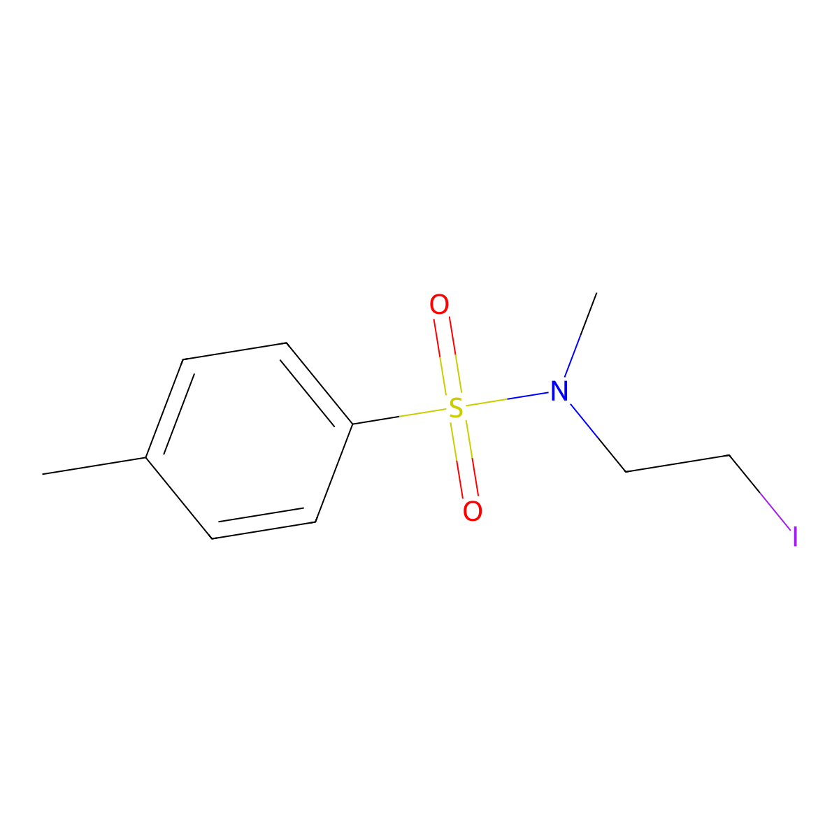 N-(2-Iodoethyl)-N,4-dimethylbenzenesulfonamide molecular structure, CAS 3409-85-6