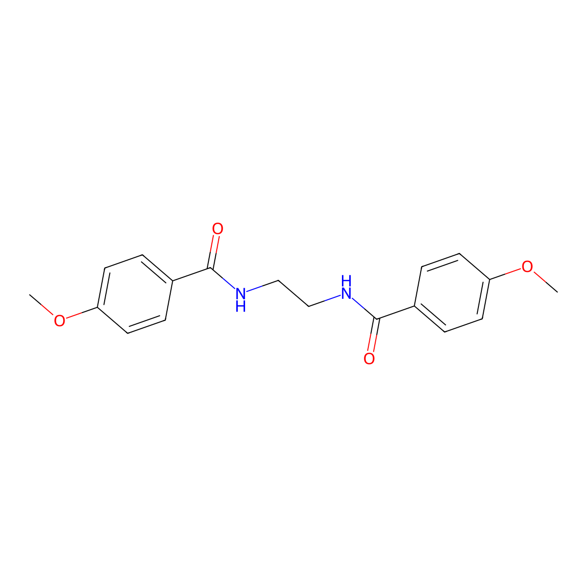 N,N'-1,2-Ethanediylbis(4-methoxybenzamide) molecular structure, CAS 3409-88-9