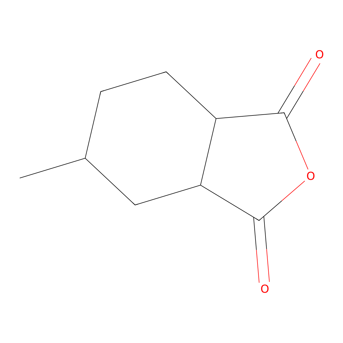 Hexahydro-4-methylphthalic anhydride molecular structure, CAS 34090-76-1