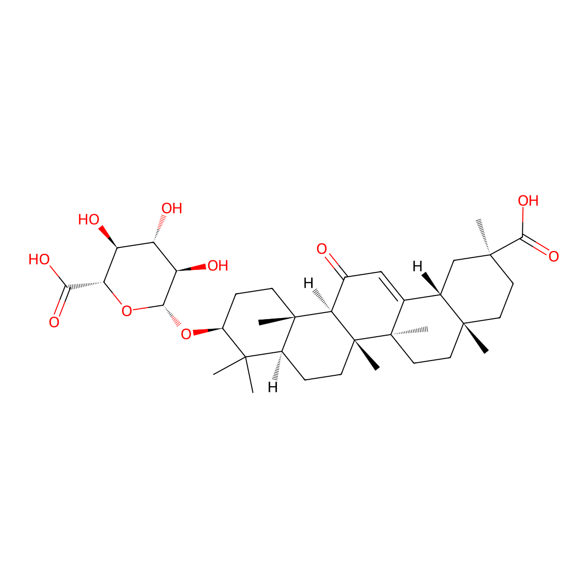 Glycyrrhetic acid 3-O-glucuronide molecular structure, CAS 34096-83-8