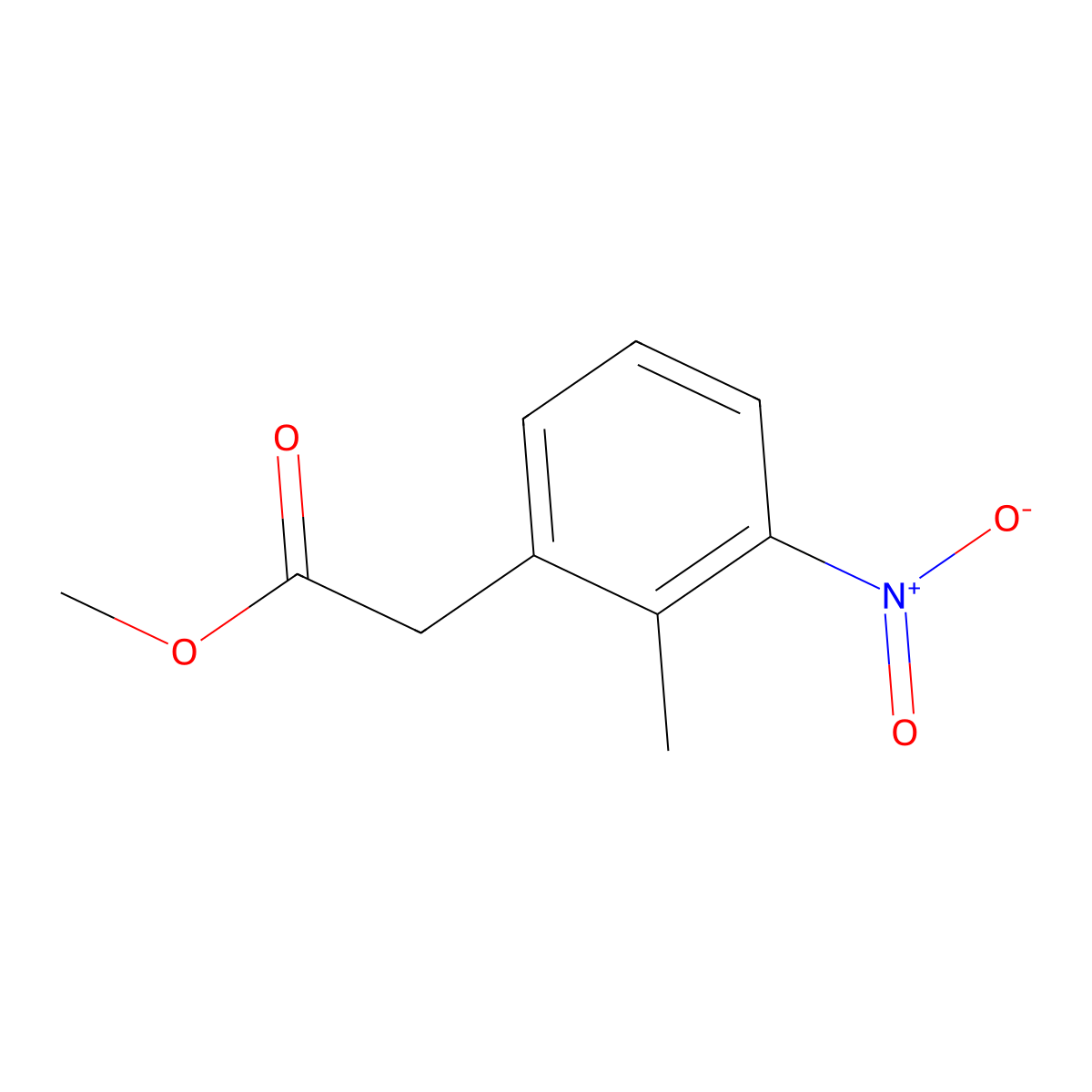 Methyl 2-(2-methyl-3-nitrophenyl)acetate molecular structure, CAS 340960-41-0