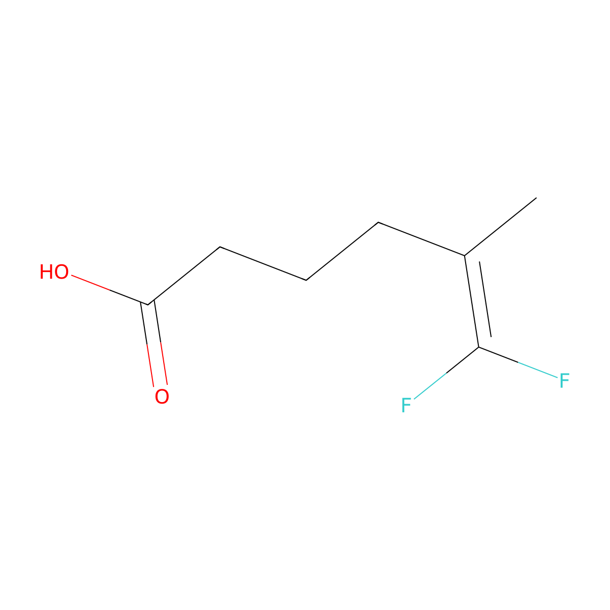 6,6-Difluoro-5-methylhex-5-enoic acid molecular structure, CAS 340961-21-9