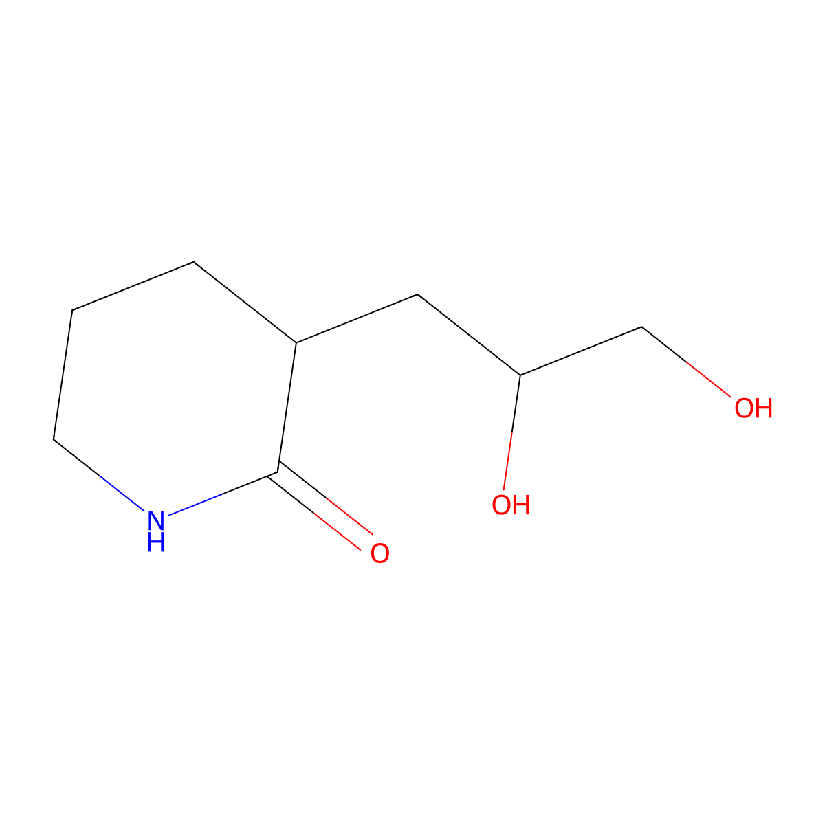 3-(2,3-Dihydroxypropyl)piperidin-2-one molecular structure, CAS 340962-82-5