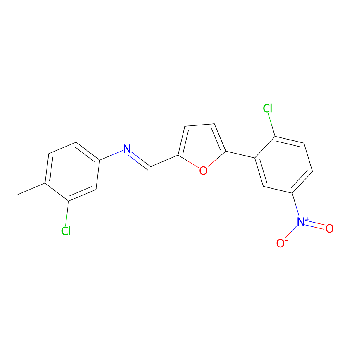 3-chloro-N-{(E)-[5-(2-chloro-5-nitrophenyl)furan-2-yl]methylidene}-4-methylaniline molecular structure, CAS 340968-01-6