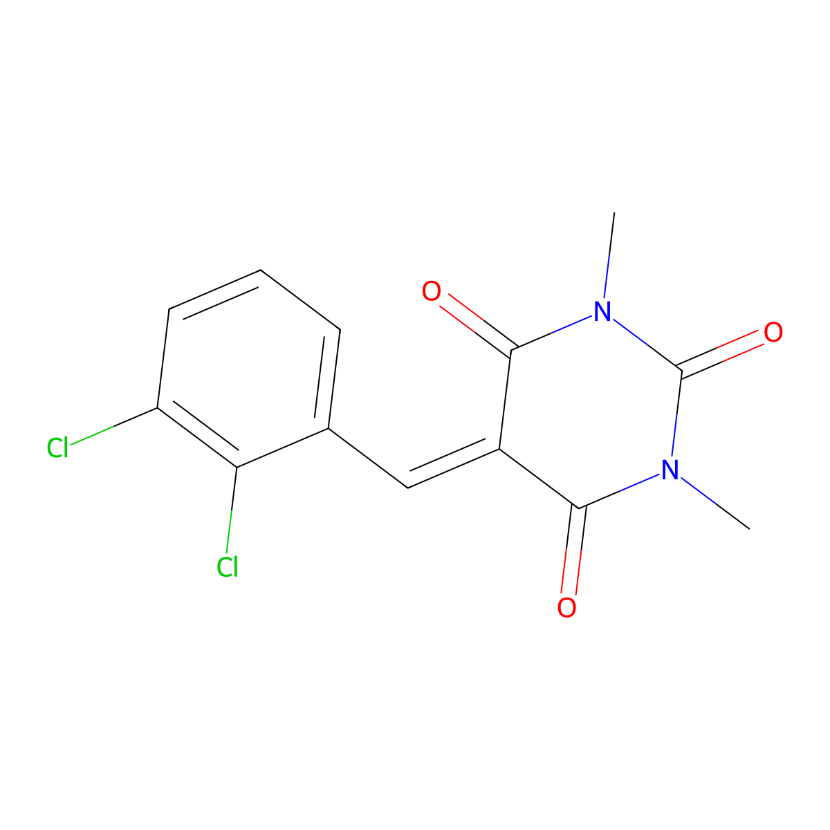5-[(2,3-Dichlorophenyl)methylidene]-1,3-dimethyl-1,3-diazinane-2,4,6-trione molecular structure, CAS 340968-32-3