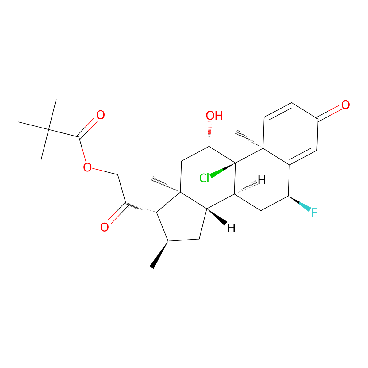 Clocortolone Pivalate molecular structure, CAS 34097-16-0