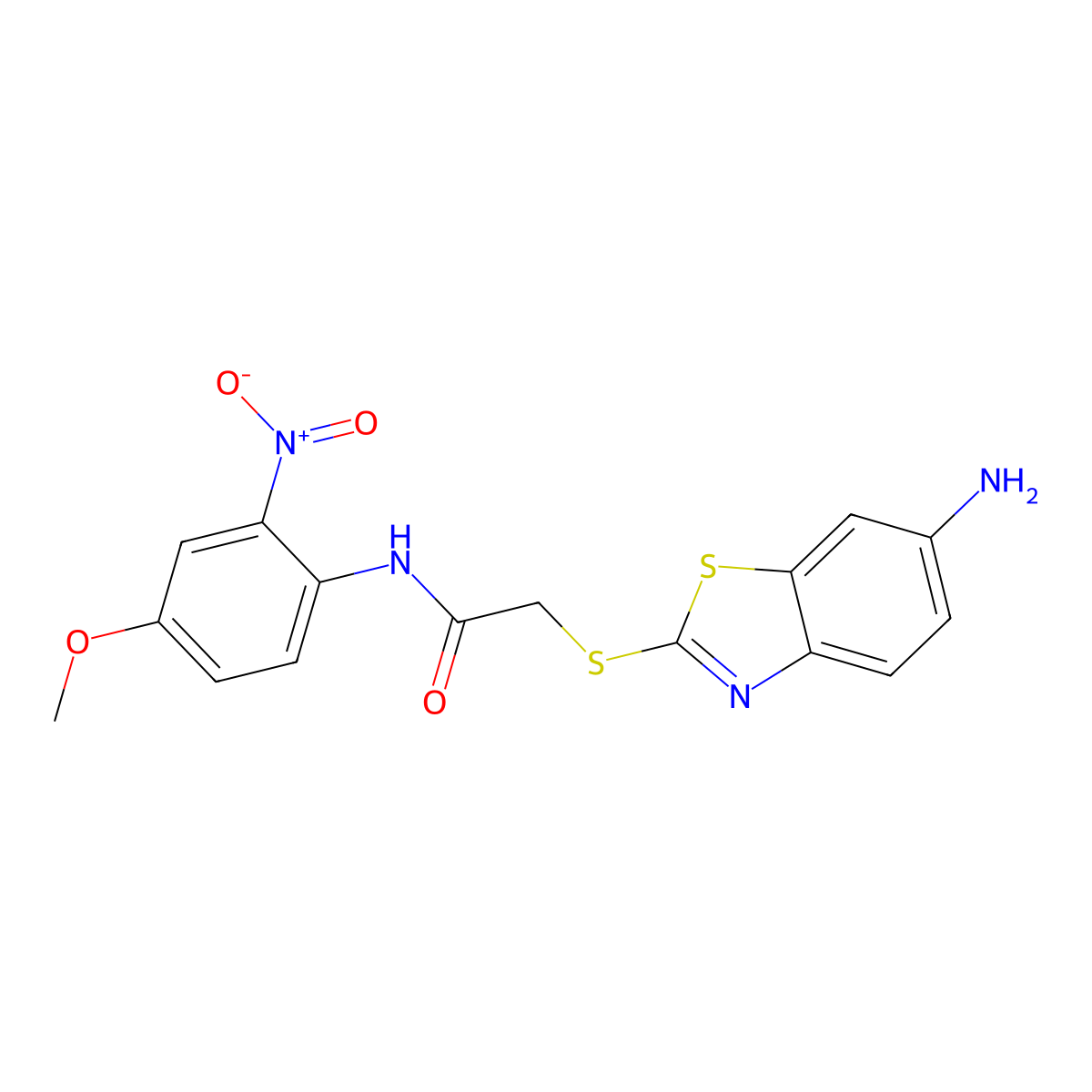2-[(6-amino-1,3-benzothiazol-2-yl)sulfanyl]-N-(4-methoxy-2-nitrophenyl)acetamide molecular structure, CAS 340971-44-0