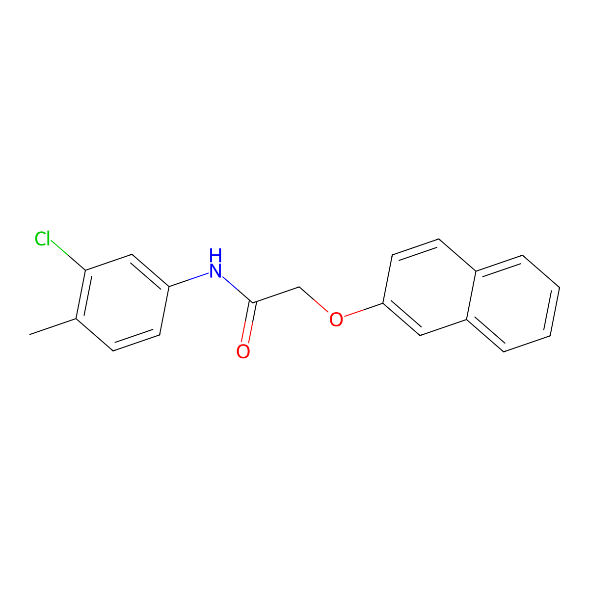 N-(3-chloro-4-methylphenyl)-2-(2-naphthyloxy)acetamide molecular structure, CAS 340974-44-9