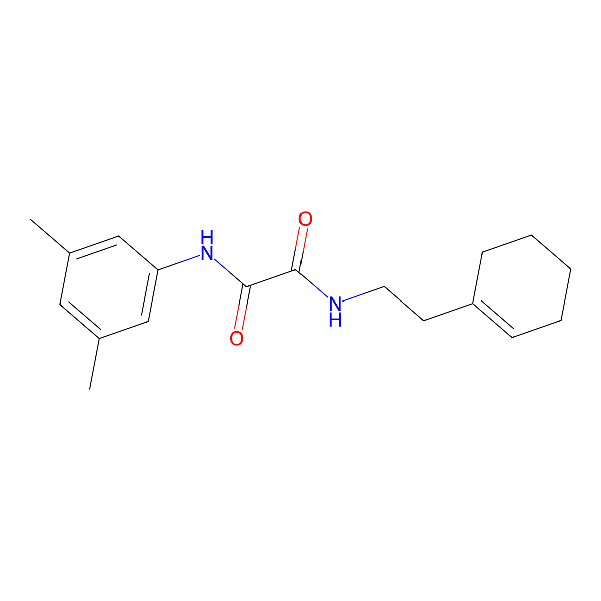 N-[2-(cyclohexen-1-yl)ethyl]-N'-(3,5-dimethylphenyl)oxamide molecular structure, CAS 340974-59-6