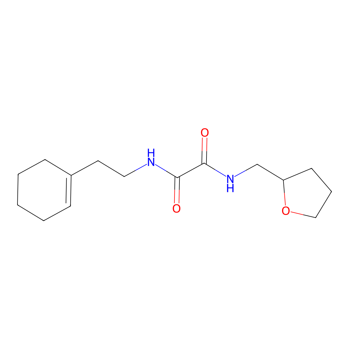 N-[2-(cyclohexen-1-yl)ethyl]-N'-(oxolan-2-ylmethyl)oxamide molecular structure, CAS 340974-62-1