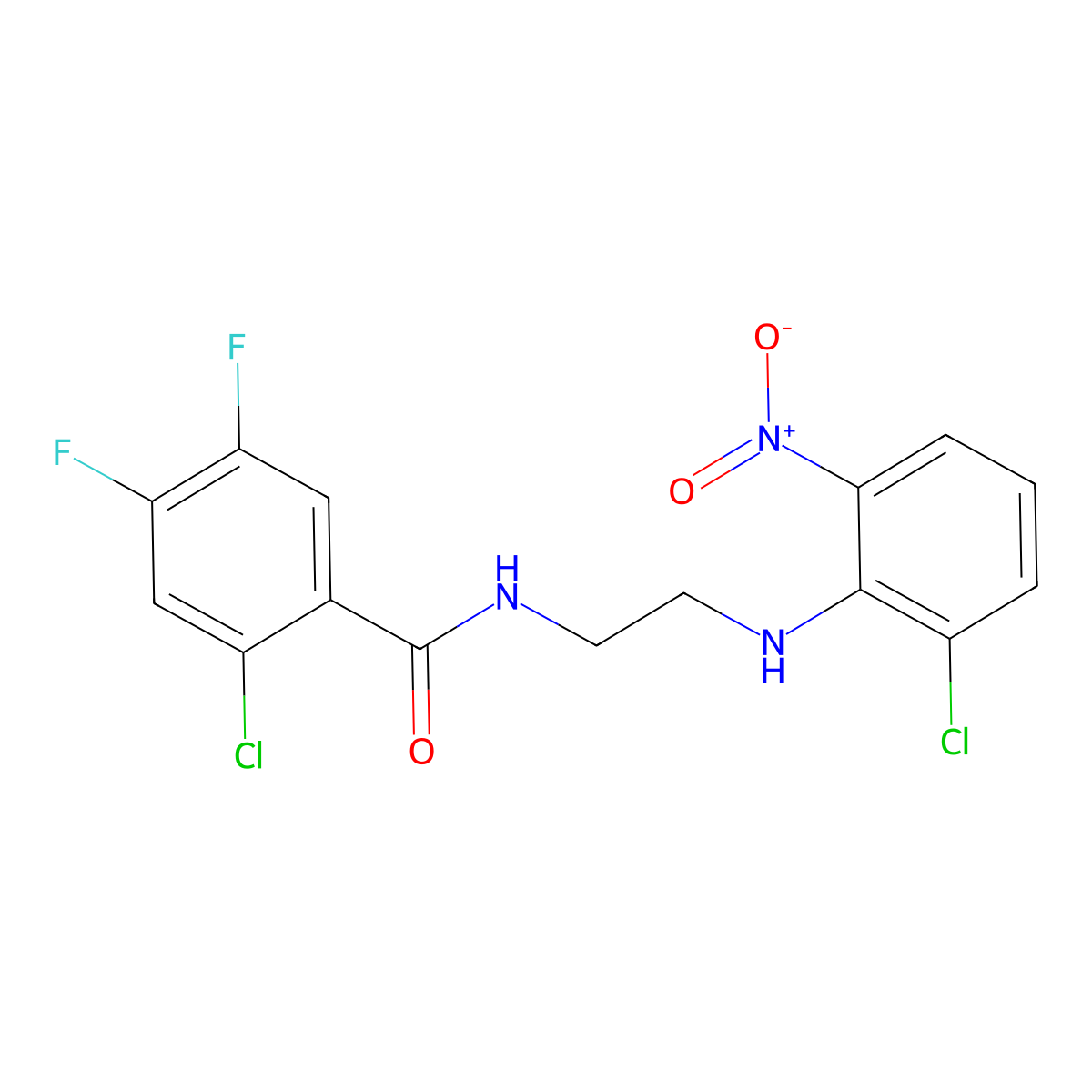 2-chloro-N-[2-(2-chloro-6-nitroanilino)ethyl]-4,5-difluorobenzamide molecular structure, CAS 340978-18-9