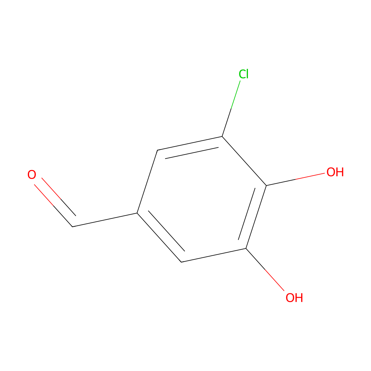 3-Chloro-4,5-dihydroxybenzaldehyde molecular structure, CAS 34098-18-5