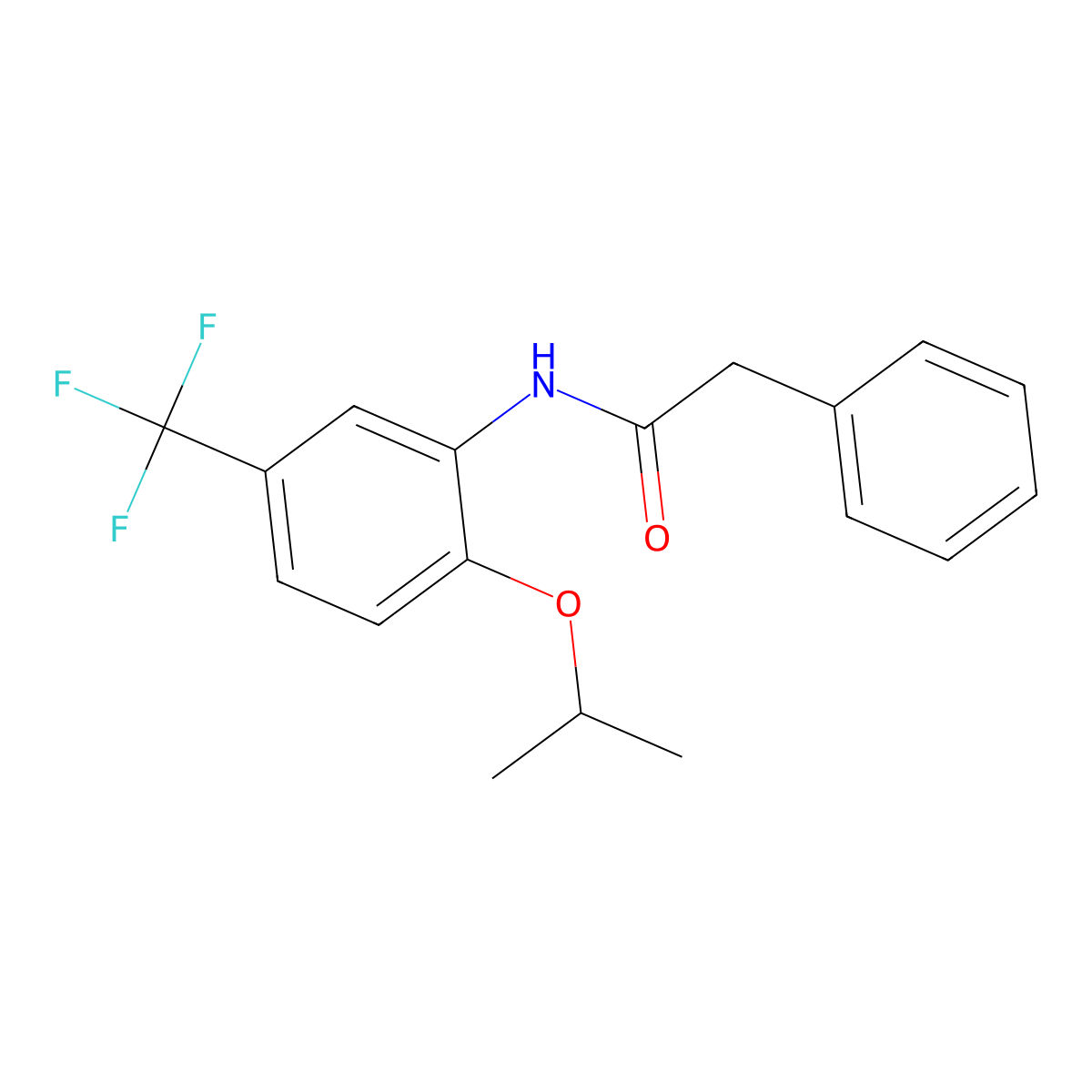 N-[2-isopropoxy-5-(trifluoromethyl)phenyl]-2-phenylacetamide molecular structure, CAS 340980-42-9