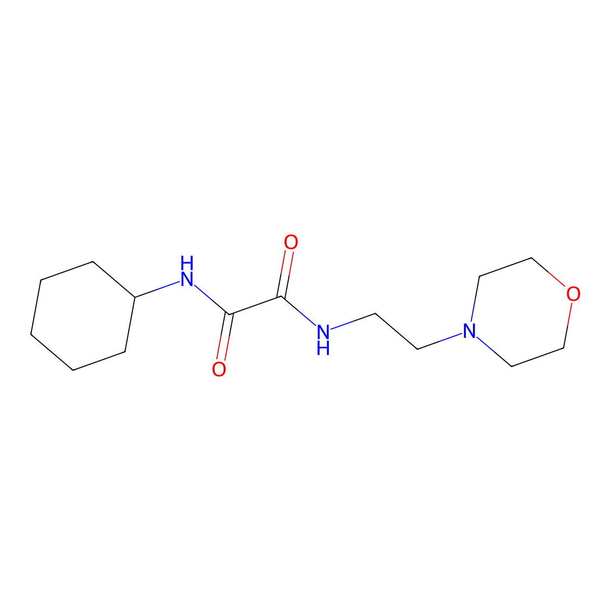 N'-cyclohexyl-N-(2-morpholin-4-ylethyl)oxamide molecular structure, CAS 340980-84-9