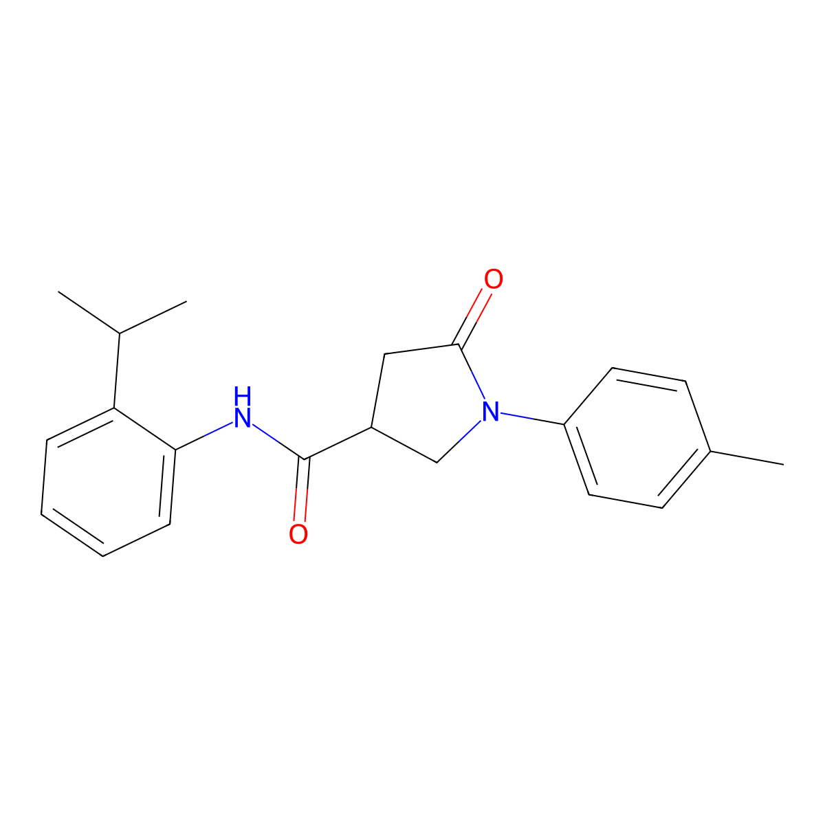 1-(4-methylphenyl)-5-oxo-N-(2-propan-2-ylphenyl)pyrrolidine-3-carboxamide molecular structure, CAS 340980-93-0