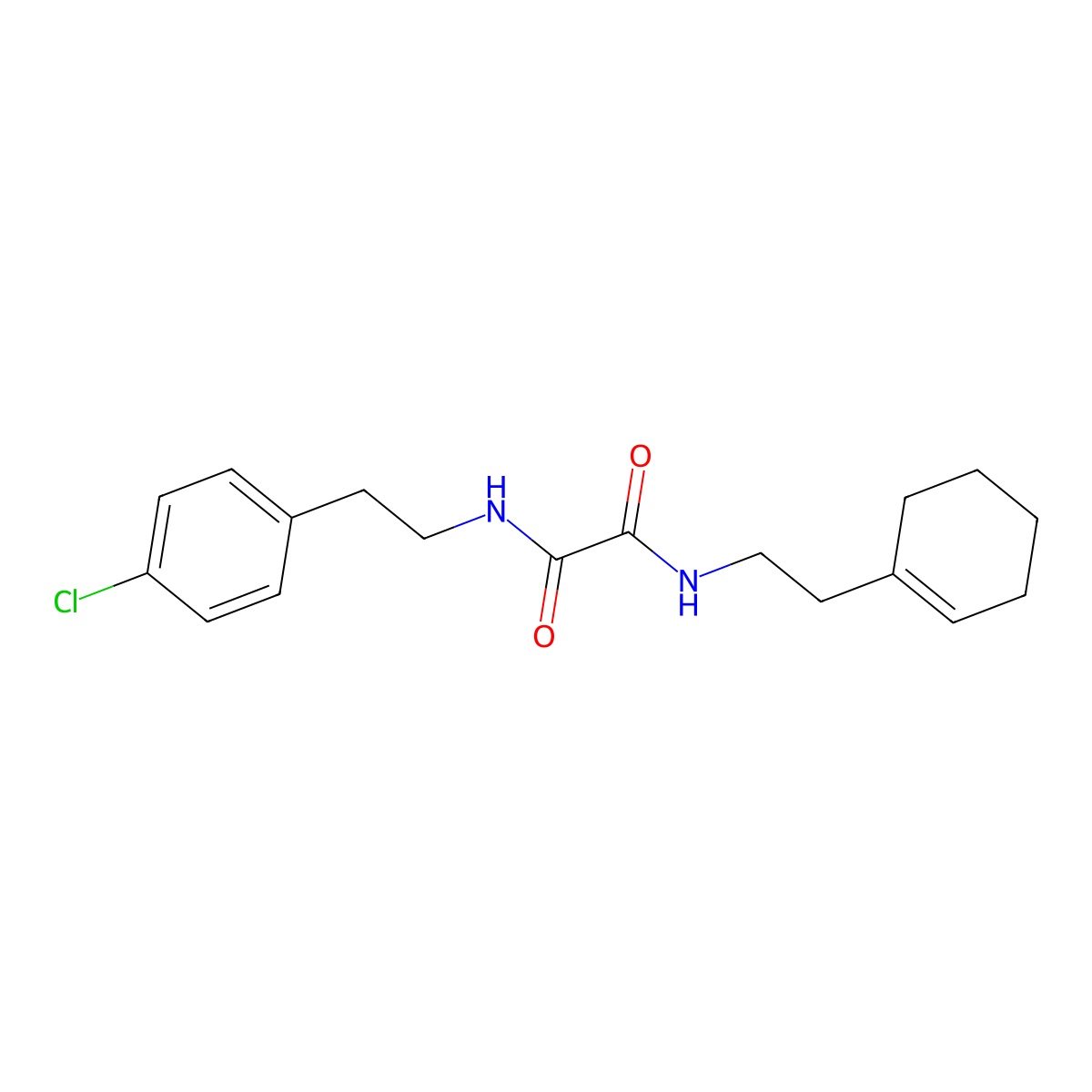 N'-[2-(4-chlorophenyl)ethyl]-N-[2-(cyclohexen-1-yl)ethyl]oxamide molecular structure, CAS 340980-96-3