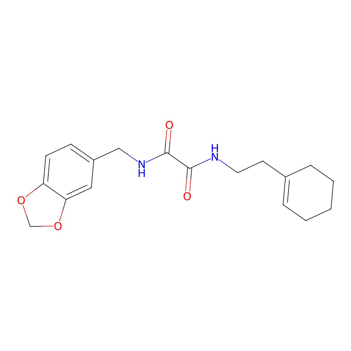 N'-(1,3-benzodioxol-5-ylmethyl)-N-[2-(cyclohexen-1-yl)ethyl]oxamide molecular structure, CAS 340980-97-4
