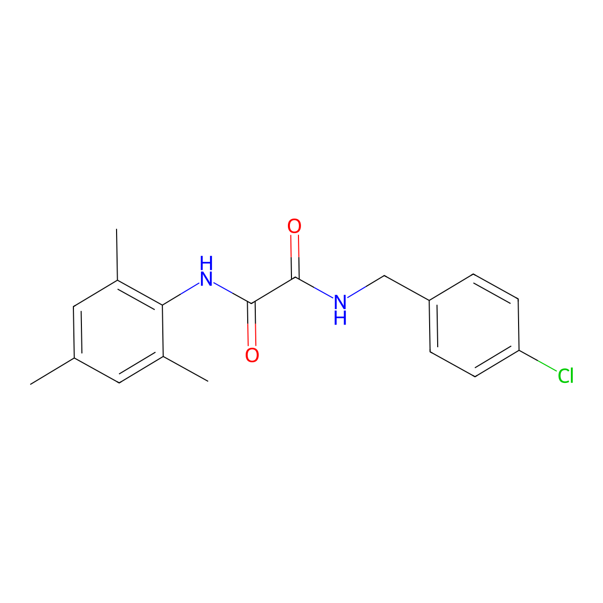 N-[(4-chlorophenyl)methyl]-N'-(2,4,6-trimethylphenyl)oxamide molecular structure, CAS 340981-04-6
