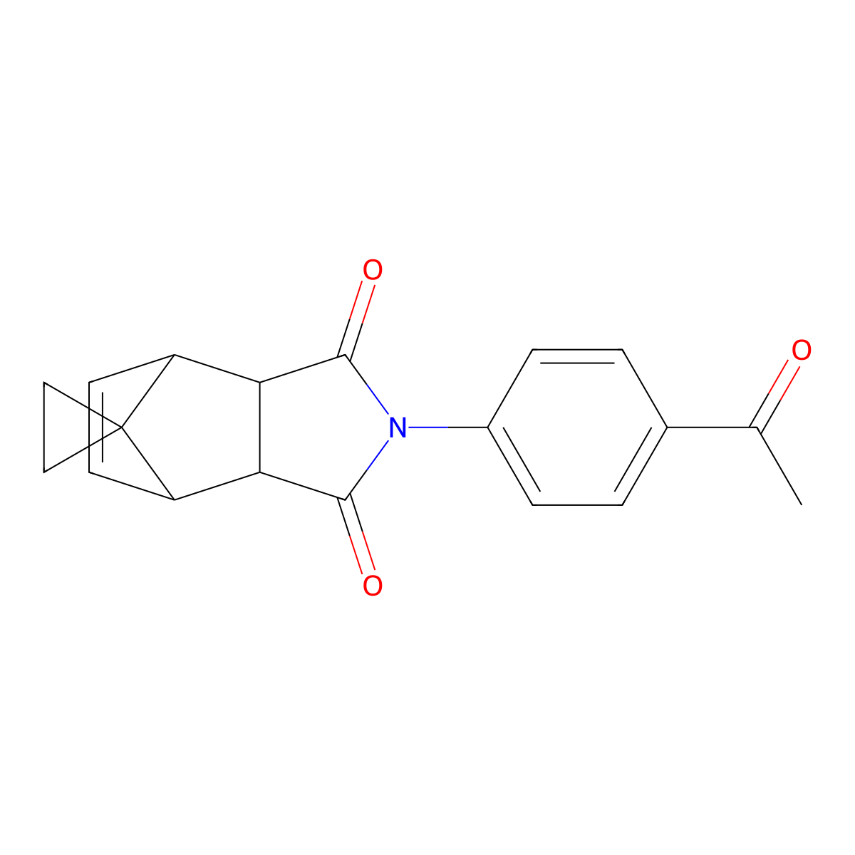 2-(4-acetylphenyl)-3a,4,7,7a-tetrahydro-1H-spiro[2-aza-4,7-methanoisoindole-8,1'-cyclopropane]-1,3(2H)-dione molecular structure, CAS 340982-64-1