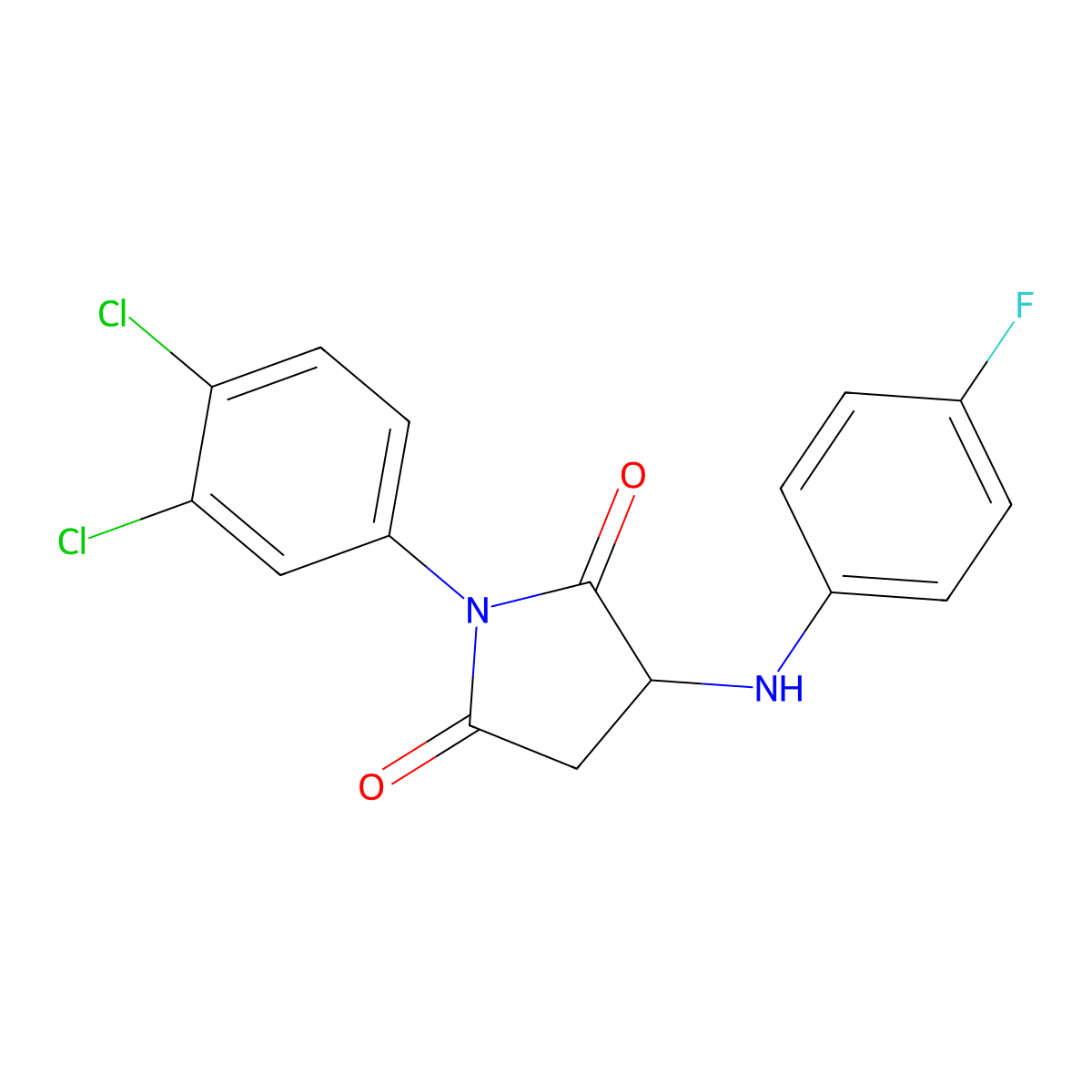 1-(3,4-Dichlorophenyl)-3-[(4-fluorophenyl)amino]pyrrolidine-2,5-dione molecular structure, CAS 340982-68-5