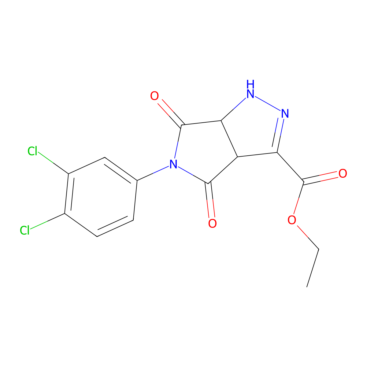 Ethyl 5-(3,4-dichlorophenyl)-4,6-dioxo-1,3a,4,5,6,6a-hexahydropyrrolo[3,4-c]pyrazole-3-carboxylate molecular structure, CAS 340982-93-6